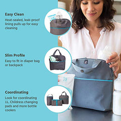 J.L. Childress MaxiCOOL 4-Bottle Cooler, Grey/Teal