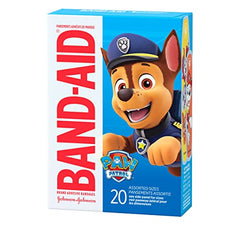Band-Aid Brand Adhesive Bandages for Minor Cuts & Scrapes, Wound Care Featuring Nickelodeon Paw Patrol Characters for Kids and Toddlers, Assorted Sizes 20 ct