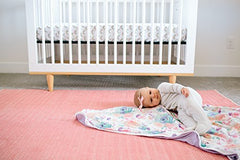 Copper Pearl Large Premium Knit Baby 3 Layer Stretchy Quilt Blanket Floral"Bloom", 10.6 Ounces