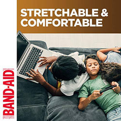 Band-Aid Brand Flexible Fabric Adhesive Bandages, Flexible Protection & Care of Minor Cuts & Scrapes, Quilt-Aid Pad for Painful Wounds, Medium Brown Skin Tone (BR55), Assorted Sizes, 30 ct