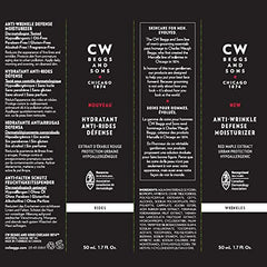 CW Beggs Anti-Wrinkle Defense Moisturizer for Men, Anti-Aging Face Cream, Hypoallergenic, Fragrance-Free, Paraben-Free, Alcohol-Free, Mineral Oil-Free, Cruelty-Free, 50 mL