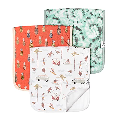 Copper Pearl Baby Burp Cloth Large 21''x10'' Size Premium Absorbent Triple Layer 3-Pack Gift Set"Maui", 245 grams (MU-O7XW-3SLC)