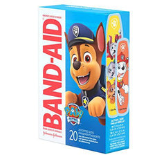 Band-Aid Brand Adhesive Bandages for Minor Cuts & Scrapes, Wound Care Featuring Nickelodeon Paw Patrol Characters for Kids and Toddlers, Assorted Sizes 20 ct
