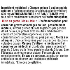 Stanley Pharmaceuticals Extra Strength Acetaminophen, Rapid Action, Relieves Fever and Minor Pain, 500mg, 80 Gelcaps