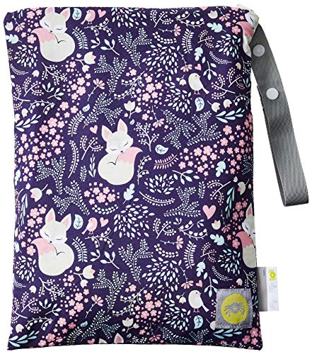 Itzy Ritzy Sealed Wet Bag with Adjustable Handle - Washable and Reusable Wet Bag with Water Resistant Lining Ideal for Swimwear, Diapers, Gym Clothes & Toiletries; Measures 11" x 14", Fox Hollow