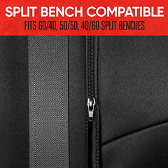 BDK Auto MTSC-268-RD: Waterproof Bench Rear Seat Protector, Red Stitching