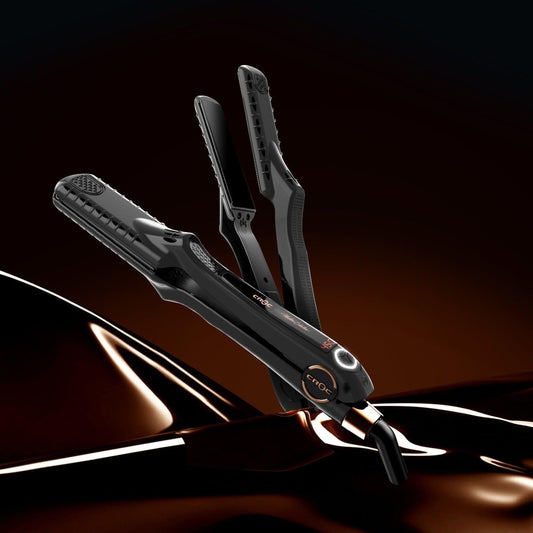 CROC Masters Collection 1.5 inch Black Titanium Flat Iron Chocolate Gold, MF-RCG15