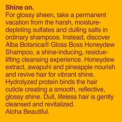 Alba Botanica Gloss Boss Honeydew Shampoo, 355ml (Pack of 2)