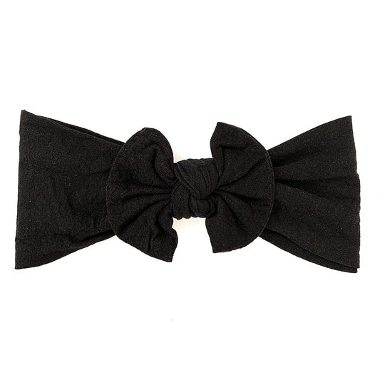 Baby Wisp - Headband - Nylon Bow - Black - Baby, Infant, Girl 3M