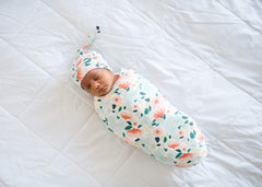 Copper Pearl Large Premium Knit Baby Swaddle Receiving Blanket Floral Leilani