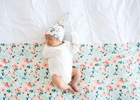 Copper Pearl Large Premium Knit Baby Swaddle Receiving Blanket Floral Leilani