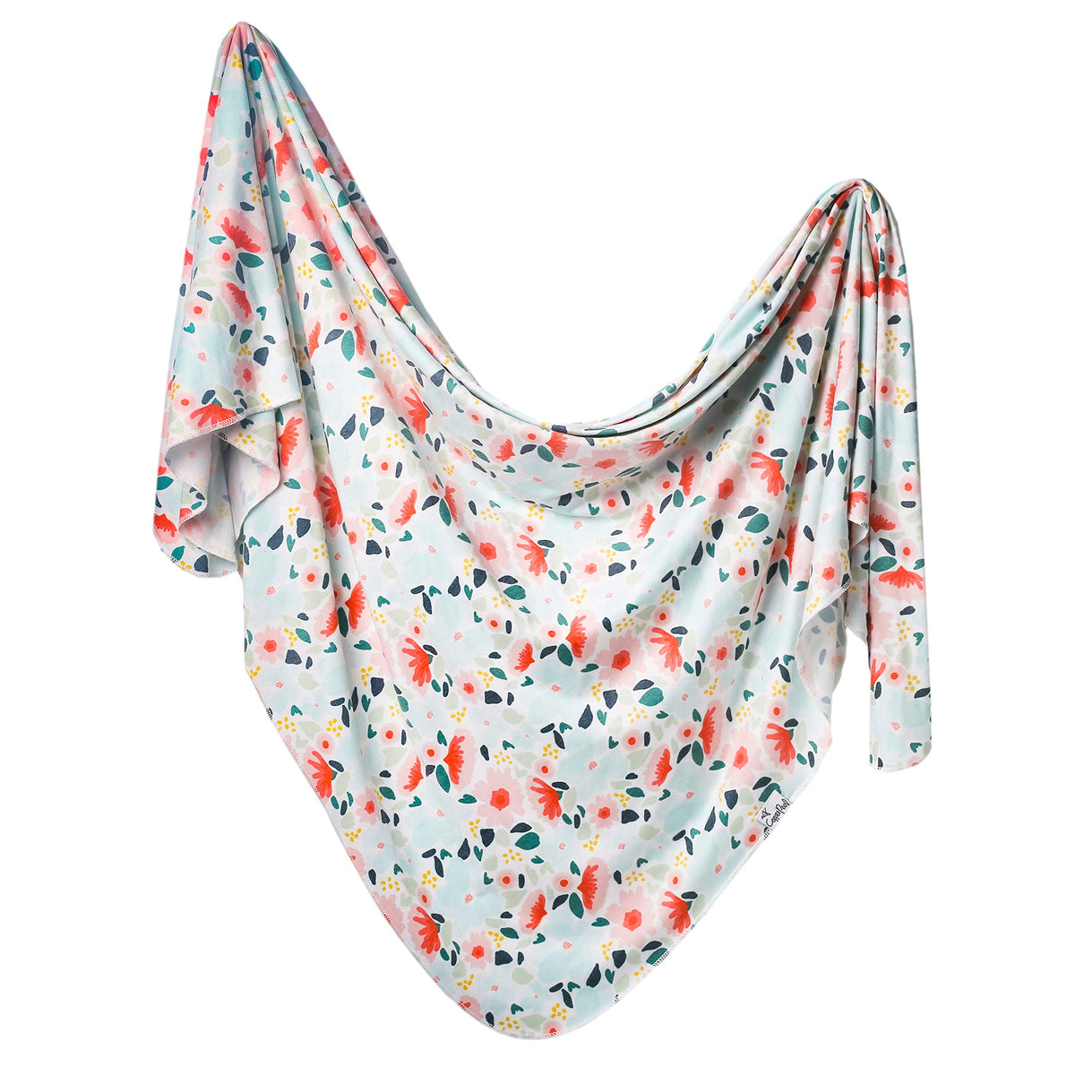 Copper Pearl Large Premium Knit Baby Swaddle Receiving Blanket Floral Leilani