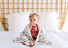 Copper Pearl Large Premium Knit Baby Swaddle Receiving Blanket Floral Leilani