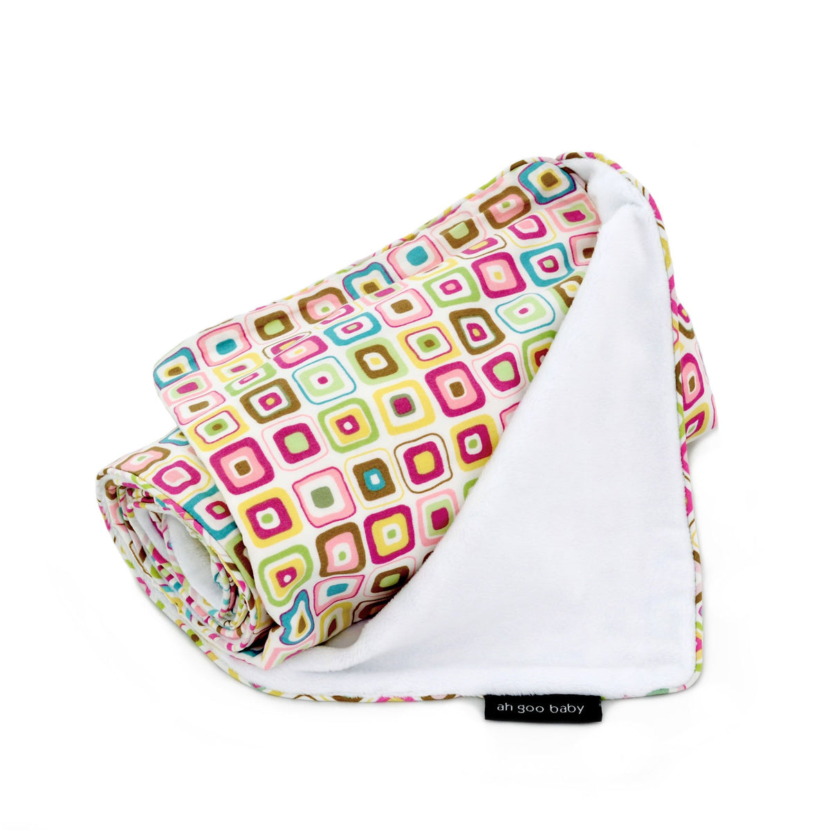 The Stroller Blanket, Soft Minky and 100% Cotton 41" x 30", Gumdrop Pattern