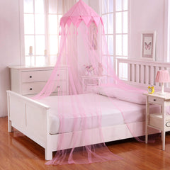Cotton Loft Harlequin Kids Collapsible Round Hoop Sheer Mosquito Netting Girls Bed Canopy, One Size, Pink