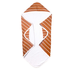 Copper Pearl Premium Knit Hooded Bath Towel with Terry Cloth Interior Camel Stripe", 317 grams, brown (X0026LCO8X)