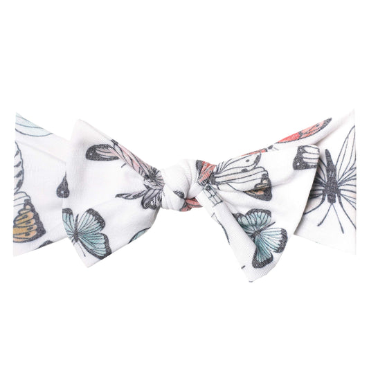 Copper Pearl Baby Stretchy Soft Knit Headband Bow "Dot"
