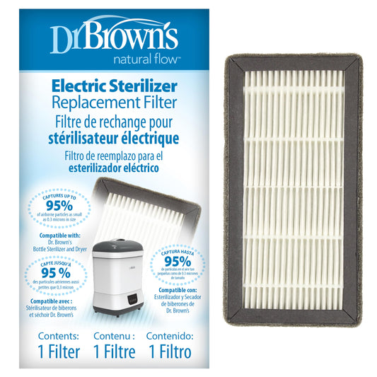 Dr. Brown's Replacement HEPA Filter for Clean Steam Bottle Sterilizer and Dryer, Gray
