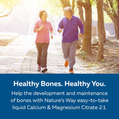 Nature's Way Calcium and Magnesium Citrate 2:1 - Liquid Supplement with Vitamin K2 and Collagen – Helps Support the Maintenance of Bones and Teeth – Blueberry Flavour, 500 mL